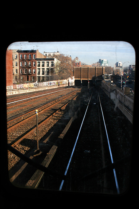 F Train ~ Going underground in Brooklyn ~ 9:10am - Click for next Image