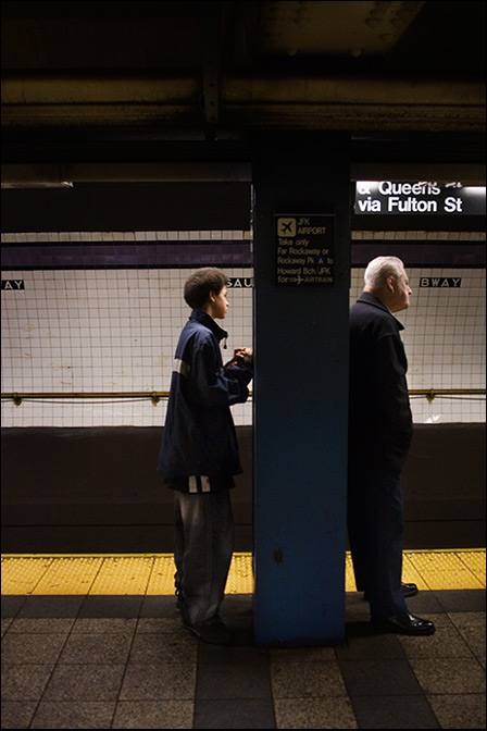 Waiting for the A Train ~ Fulton Street ~ 9:25am - Click for next Image